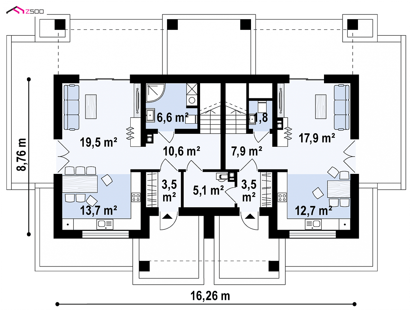 Mājas projekts - Mājas projekts ar mansardu - Z351