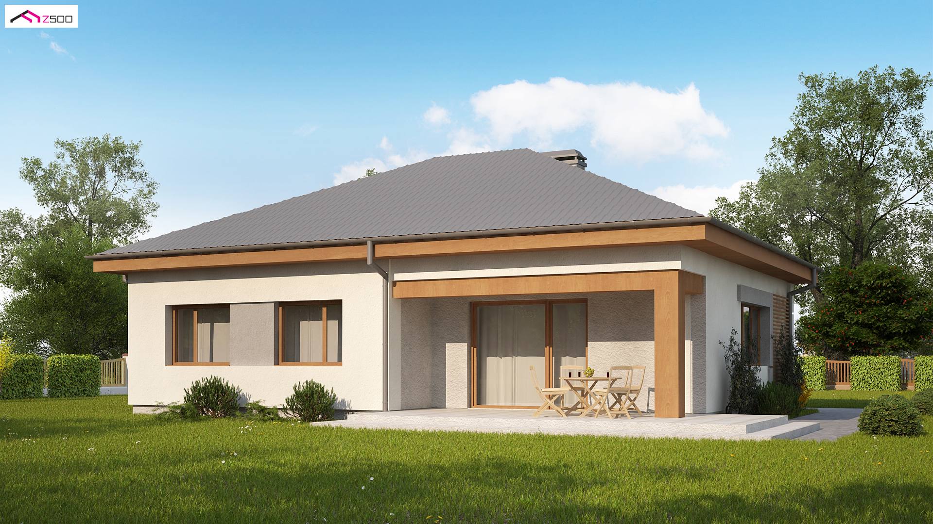 Mājas projekts - Powiększona wersja projektu z273 z kotłownią na ekogroszek.